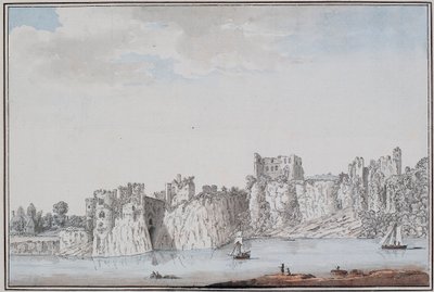 Castillo de Chepstow (tinta y acuarela sobre papel) de Samuel Hieronymous Grimm