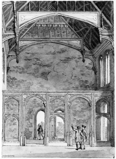 Extremo suroeste del Gran Salón en Eltham, 1779 de Samuel Hieronymous Grimm