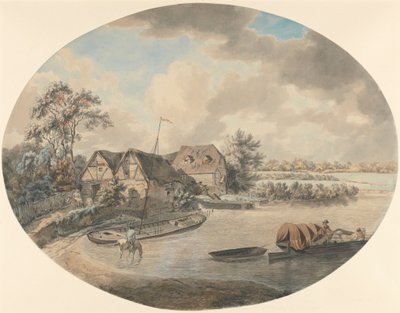 Mill on the Avon, Pershore, Worcestershire de Samuel Hieronymus Grimm