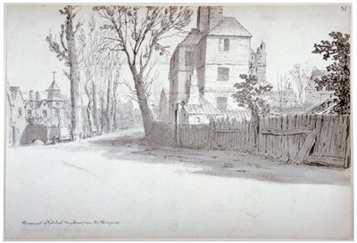Vista de la parte superior de St Marylebone High Street y el peaje, Londres, 1772 de Samuel Hieronymus Grimm