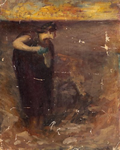 Estudio de figura femenina (óleo sobre lienzo) de Samuel Hirszenberg
