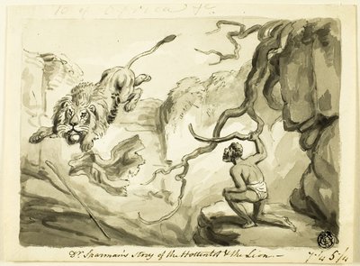 La historia del Dr. Sparman sobre el hotentote y el león de Samuel Howett