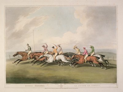 Carreras de caballos de la Colección de Deportes de Campo Británicos de Orme, 1807 de Samuel Howett
