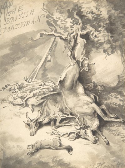 Diseño para el Frontispicio de El Deportista Británico, ca. 1812 de Samuel Howitt