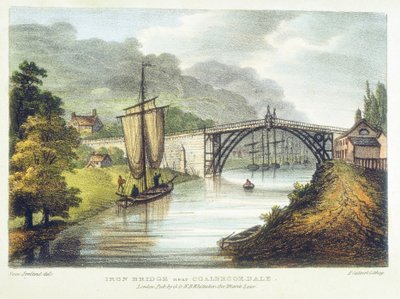Puente de Hierro sobre el Severn en Ironbridge, Coalbrookdale, Inglaterra, construido 1779 de Samuel Ireland