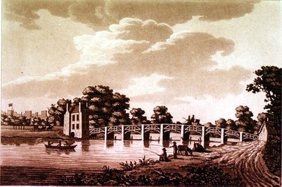 Vista sureste del puente de Datchet, ilustración de 