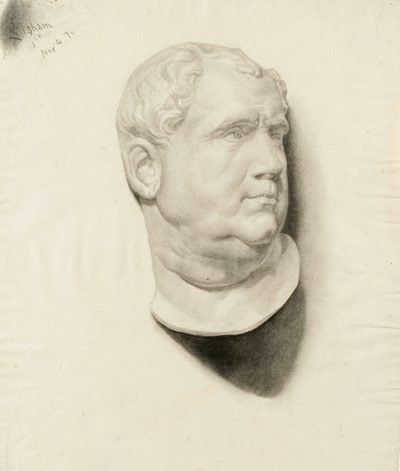 Boceto de un molde de cabeza masculina, 1872 de Samuel Isham