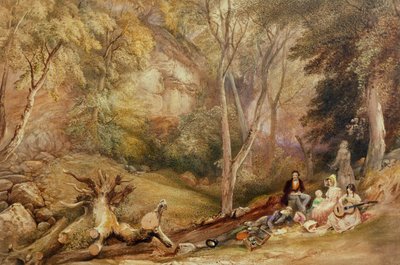 Una fiesta de dibujo en Leigh Woods, c. 1830 de Samuel Jackson