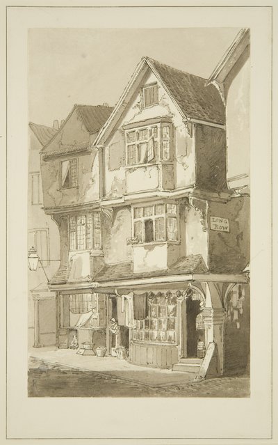 Casas antiguas, esquina de Long Row, Temple Street de Samuel Jackson
