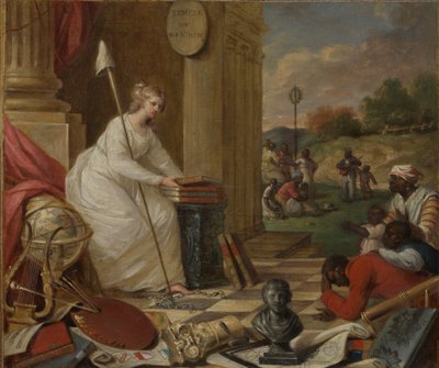 Estudio para la Libertad mostrando las Artes y Ciencias, o El Genio de América, ca. 1791-92 de Samuel Jennings