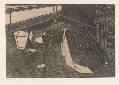Mujer que friega de Samuel Jessurun de Mesquita (signed by artist)