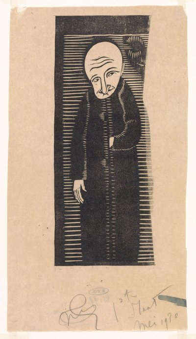 Hombre col rizada de Samuel Jessurun de Mesquita (signed by artist)