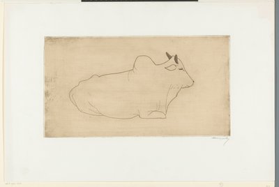 Cebú reclinado de Samuel Jessurun de Mesquita (signed by artist)