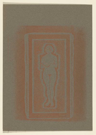 Desnudo con un libro o una losa de piedra en la mano de Samuel Jessurun de Mesquita (signed by artist)