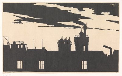 Silhouette Oostergasfabriek de Samuel Jessurun de Mesquita (signed by artist)