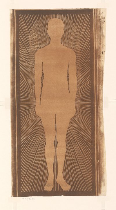 Silueta de un hombre con rayos alrededor de Samuel Jessurun de Mesquita (signed by artist)