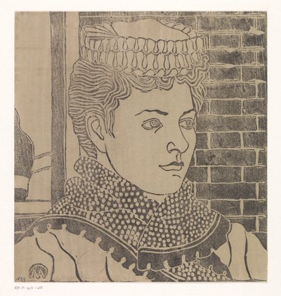 Mujer con sombrero de sirvienta de Samuel Jessurun de Mesquita (signed by artist)