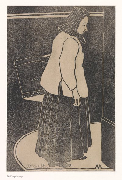 Mujer con caja o cesta de Samuel Jessurun de Mesquita (signed by artist)
