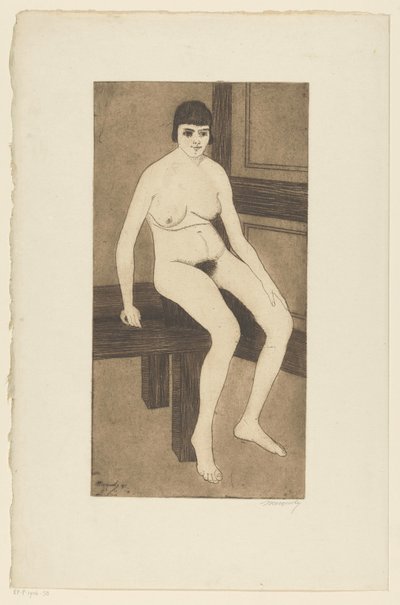 Sentarse desnudo de Samuel Jessurun de Mesquita (signed by artist)