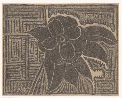 Camelia (negra; todo alrededor de un patrón laberíntico) de Samuel Jessurun de Mesquita