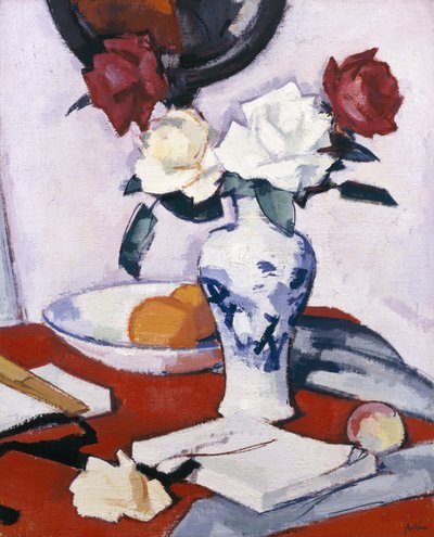Rosas (óleo sobre lienzo) de Samuel John Peploe