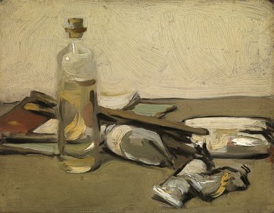 Naturaleza muerta: Tubos de pintura, c.1903 (óleo sobre tabla) de Samuel John Peploe