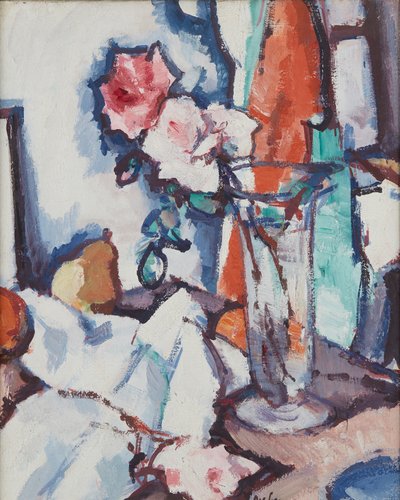 Naturaleza muerta de rosas y pera de Samuel John Peploe