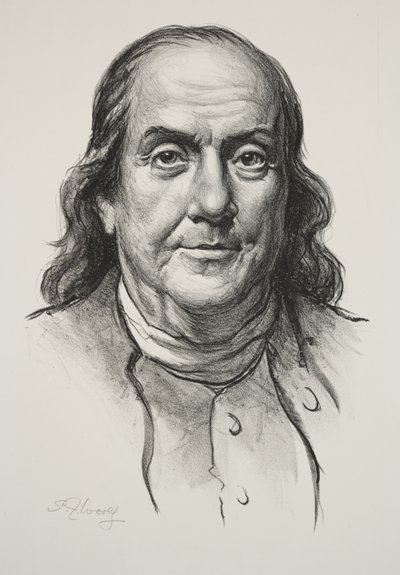 Benjamin Franklin (litografía) de Samuel Johnson Woolf