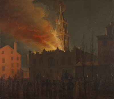Conflagración de la Sala Masónica, Chestnut Street, Filadelfia, Pensilvania de Samuel Jones