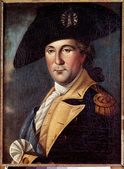 Retrato de George Washington (1732-1789) representante en traje. Retrato de George Washington (1732-1789) representante en traje general, con la banda de comandante en jefe del ejército continental. Pintura de Samuel King (1748-1819) de Samuel King