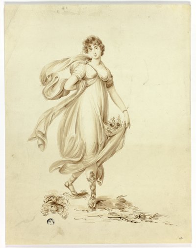 Joven mujer portando flores de Samuel Lane