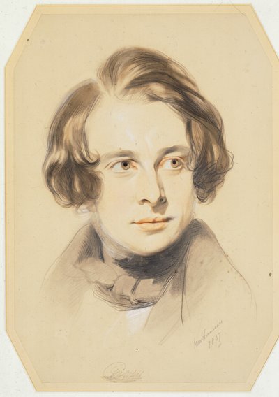 Primer retrato de Charles Dickens, 1837 de Samuel Laurence