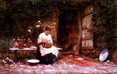 Pelando patatas de Samuel Luke Fildes