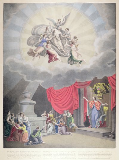 La apoteosis de Washington, grabado por H. Weishaupt de Samuel Moore