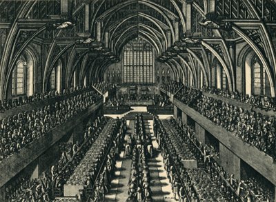 La Cena de Coronación de Jacobo II en el Salón de Westminster, 1685, 1947 de Samuel Moore