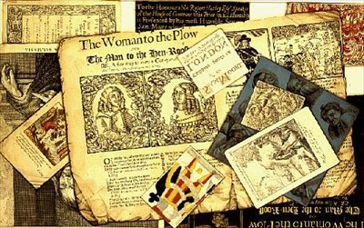Composición de trampantojo de grabados, páginas de libros, una carta de juego, etc. de Samuel Moore