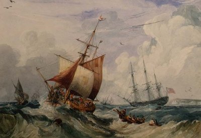 Un barco pesquero francés en un oleaje frente a Dover de Samuel Owen
