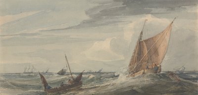 Barcos en un mar tormentoso de Samuel Owen