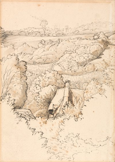 Una cabaña entre árboles, Shoreham de Samuel Palmer