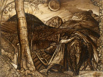 Una escena rústica, 1825 de Samuel Palmer
