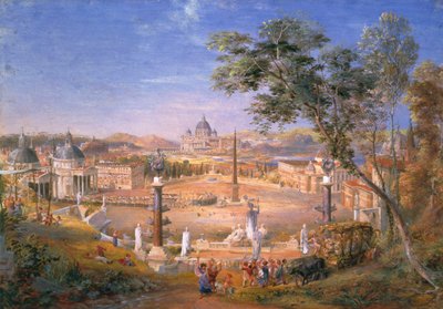 Vista de la Roma Moderna Durante el Carnaval, 1838 de Samuel Palmer