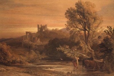 Ganado Cruzando el Arroyo de Samuel Palmer