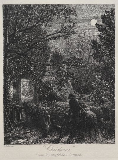 Navidad Doblado la Última Oveja, 1850 de Samuel Palmer