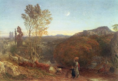 Volviendo a casa al toque de queda de Samuel Palmer