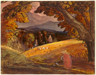 Cosechadores a la luz del fuego de Samuel Palmer