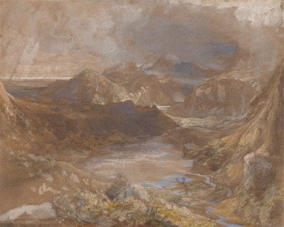 Llwyngwynedd y parte de Llyn-y-ddina entre Capel Curig y Beddegelert, Gales del Norte de Samuel Palmer