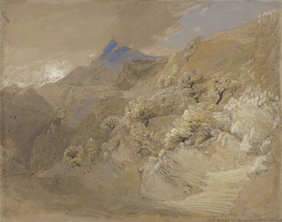 Monte Siabod desde Tyn-y-Coed cerca de Capel Curig de Samuel Palmer