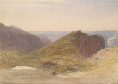 En la Costa Norte de Devon, Isla Lundy en la Distancia, ca. 1835 de Samuel Palmer