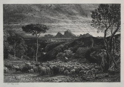 Abriendo el redil, 1880 de Samuel Palmer