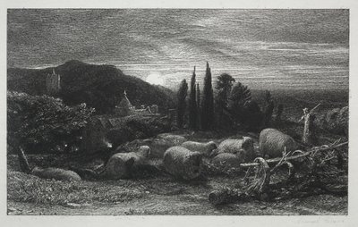 La luna creciente, 1857 de Samuel Palmer